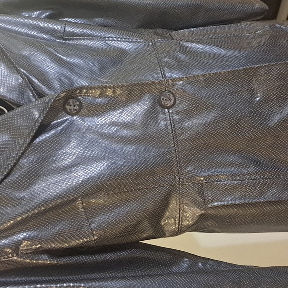 90s y2k faux snakeskin jacket, sz L - Picture 4 of 9